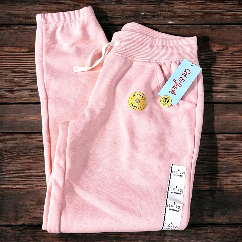 New Pink girls jogger sweatpants with pockets